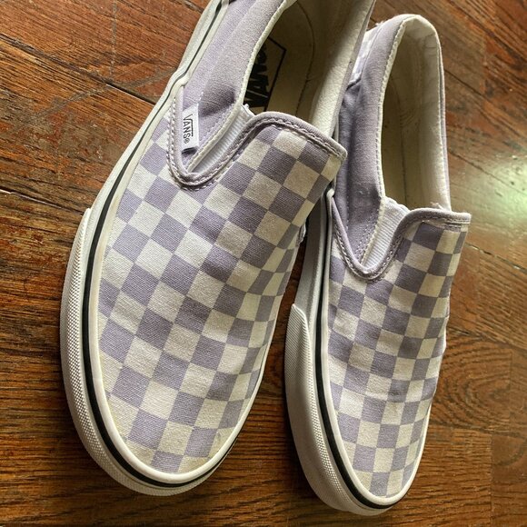 VANS checkered lavender slip ons - Picture 3 of 4